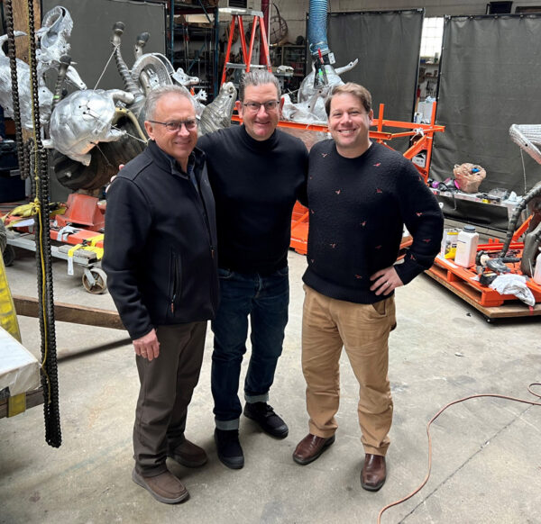 Gus Noble with Statue Restoration Team